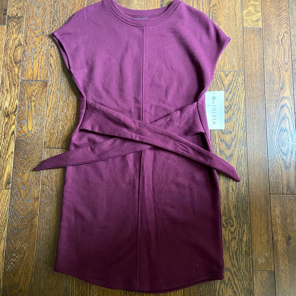 Athleta xxs maroon tie dress